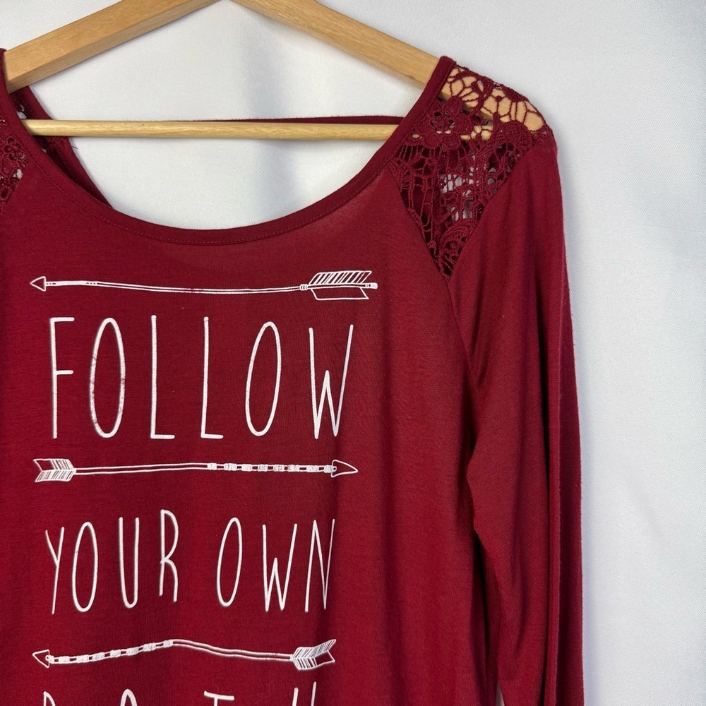 No Boundaries Red Follow Your Own Path Long Sleev… - image 3